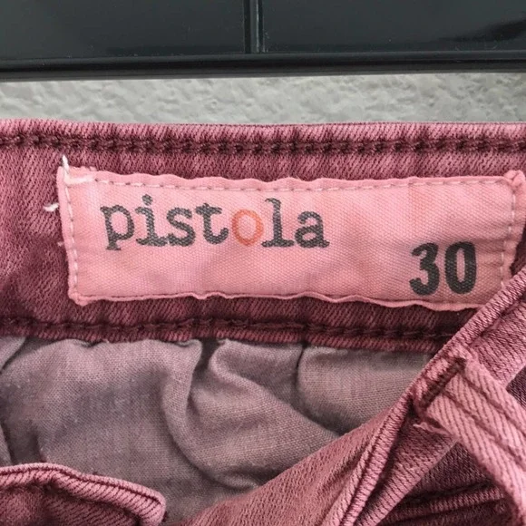 Pistola Skinny Jeans with Ankle Zippers Dusty Rose Size 30 - Picture 3 of 8